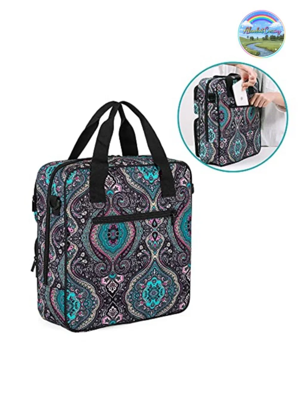 Embroidery Storage Bag with Handles, Portable Craft Organizer Case